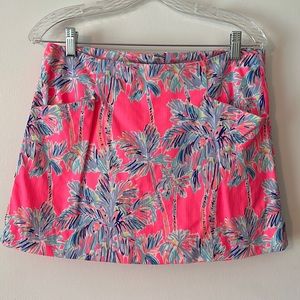 Lilly Pulitzer pink/blue palm tree skort